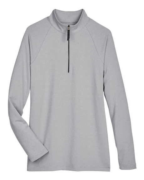 Devon & Jones Women's CrownLux Performance Clubhouse Micro-Stripe Quarter-Zip Pullover-1