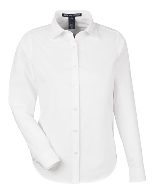 Devon & Jones Women's CrownLux Performance Spencer Poplin Dress Shirt-1