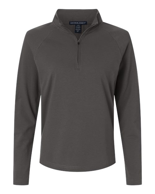 Devon & Jones Women's Seaton Pebble Textured Quarter-Zip Pullover-1