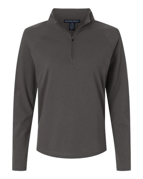 Devon & Jones Women's Seaton Pebble Textured Quarter-Zip Pullover-1