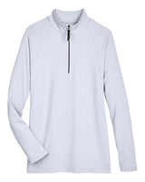 Devon & Jones Women's CrownLux Performance Clubhouse Micro-Stripe Quarter-Zip Pullover-1
