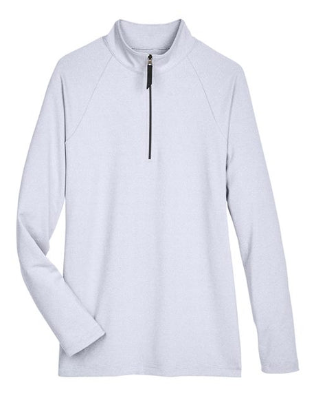 Devon & Jones Women's CrownLux Performance Clubhouse Micro-Stripe Quarter-Zip Pullover-1