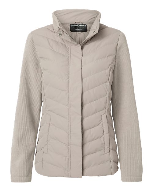 Weatherproof Women's Mixed Media Chevron Jacket-1