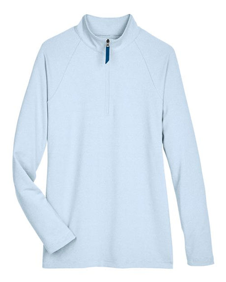 Devon & Jones Women's CrownLux Performance Clubhouse Micro-Stripe Quarter-Zip Pullover-1