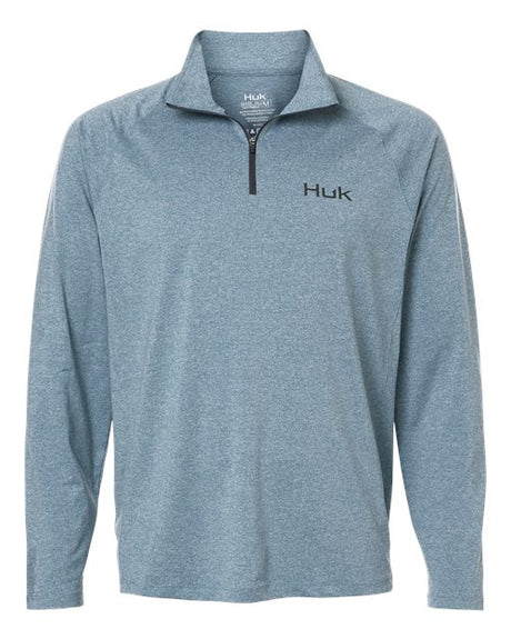 HUK Men's Airweight Heather Quarter-Zip Pullover-1