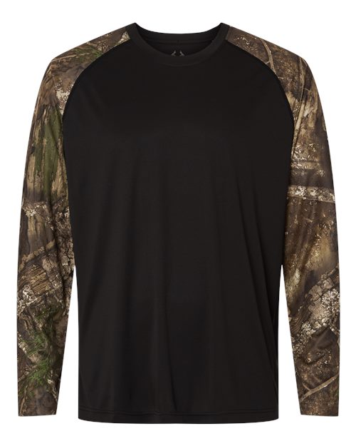 RealTree Men's Realtree Performance Colorblocked Long Sleeve T-Shirt-1