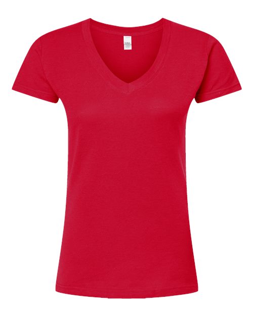 Tultex Women's Fine Jersey V-Neck T-Shirt-1