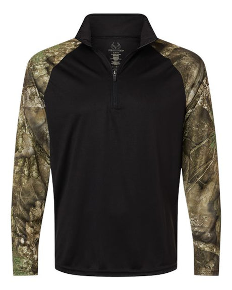RealTree Men's Realtree Performance Colorblocked Quarter-Zip Pullover-1