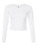 American Apparel Women's Baby Rib Long Sleeve Cropped Tee-1