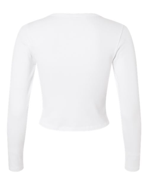 American Apparel Women's Baby Rib Long Sleeve Cropped Tee-2