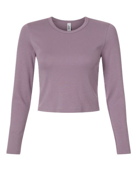 American Apparel Women's Baby Rib Long Sleeve Cropped Tee-1