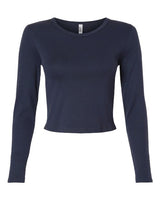 American Apparel Women's Baby Rib Long Sleeve Cropped Tee-1