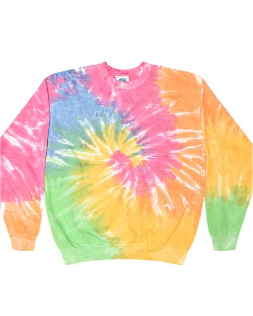 Colortone Men's Tie-Dyed Fleece Crewneck Sweatshirt
