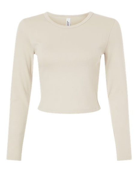 American Apparel Women's Baby Rib Long Sleeve Cropped Tee-1