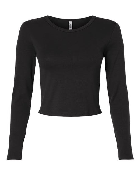 American Apparel Women's Baby Rib Long Sleeve Cropped Tee-1