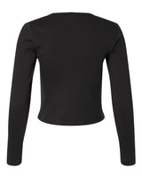 American Apparel Women's Baby Rib Long Sleeve Cropped Tee-2