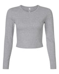 American Apparel Women's Baby Rib Long Sleeve Cropped Tee-1