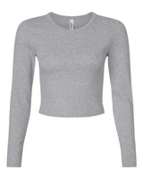 American Apparel Women's Baby Rib Long Sleeve Cropped Tee-1