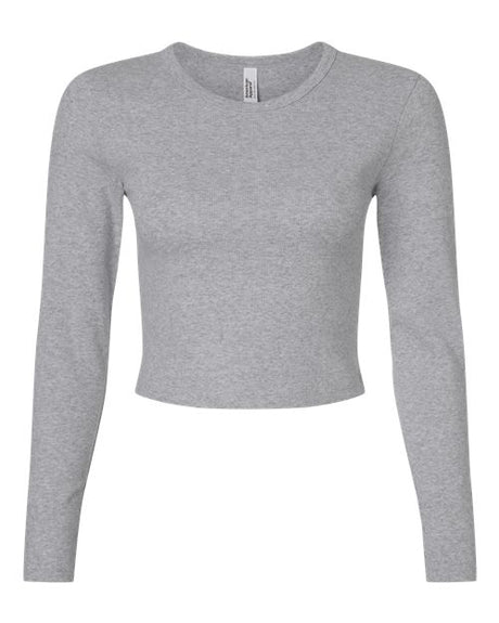 American Apparel Women's Baby Rib Long Sleeve Cropped Tee-1