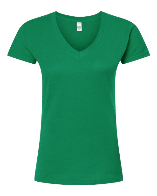 Tultex Women's Fine Jersey V-Neck T-Shirt-1