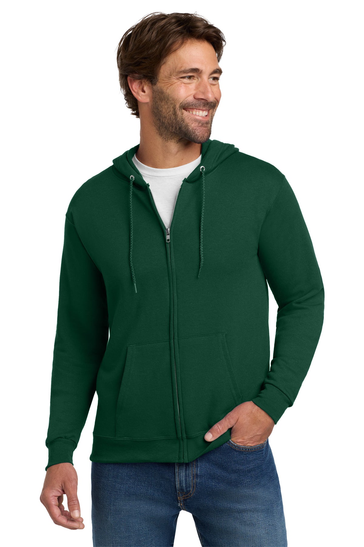 Hanes Men's EcoSmart Full-Zip Hooded Sweatshirt