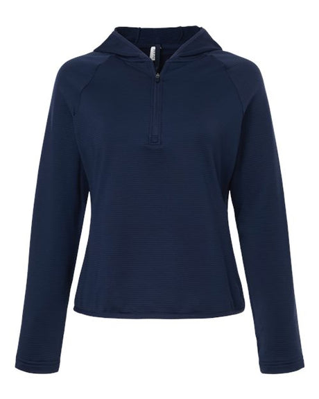 Team 365 Women's Qualify Quarter-Zip Hooded Pullover-1