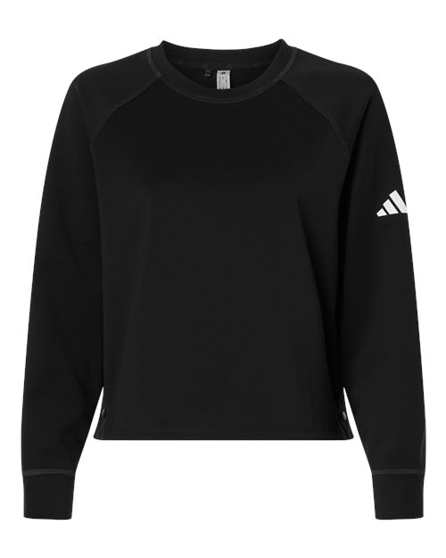 adidas Women's Beyond Side-Snap Crewneck Sweatshirt-1