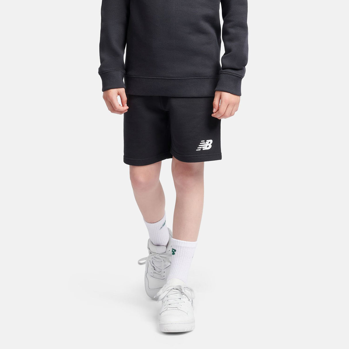 New Balance Youth French Terry Stacked Logo Short-9