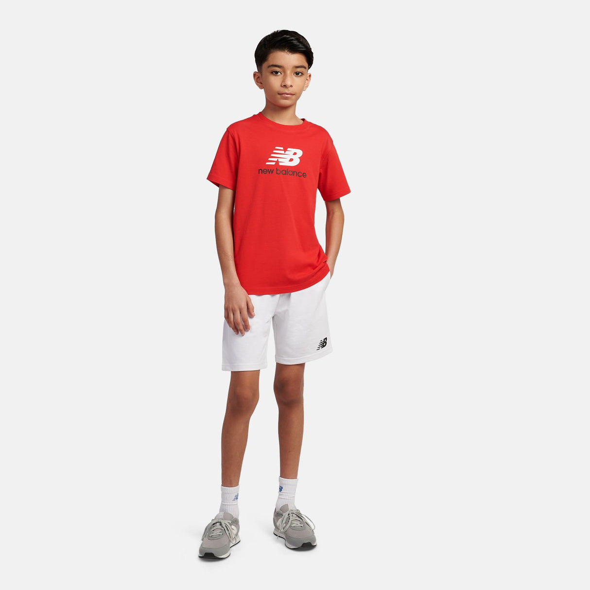 New Balance Youth Jersey Stacked Logo Tee-4
