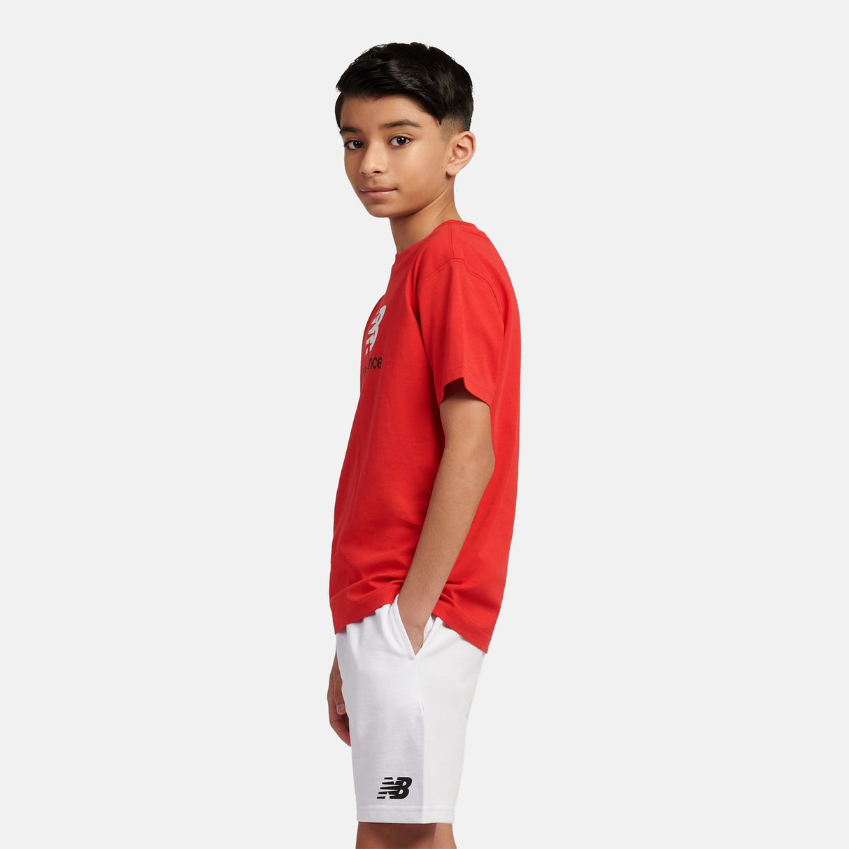 New Balance Youth Jersey Stacked Logo Tee-6