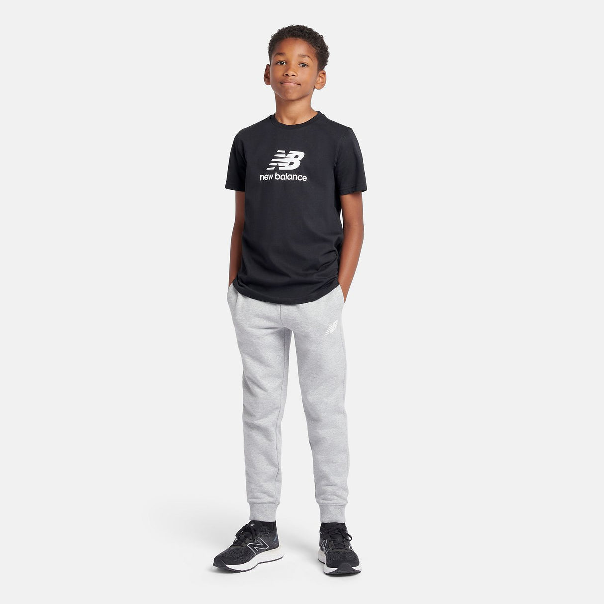 New Balance Youth Jersey Stacked Logo Tee-4