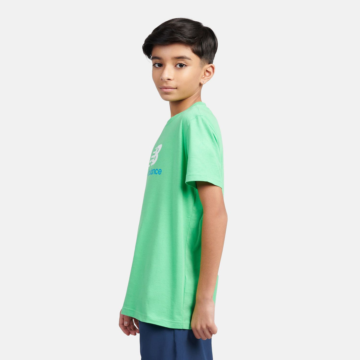 New Balance Youth Jersey Stacked Logo Tee-2