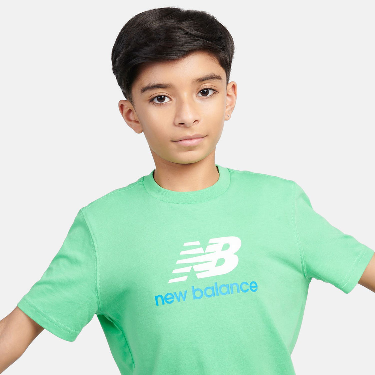 New Balance Youth Jersey Stacked Logo Tee-4