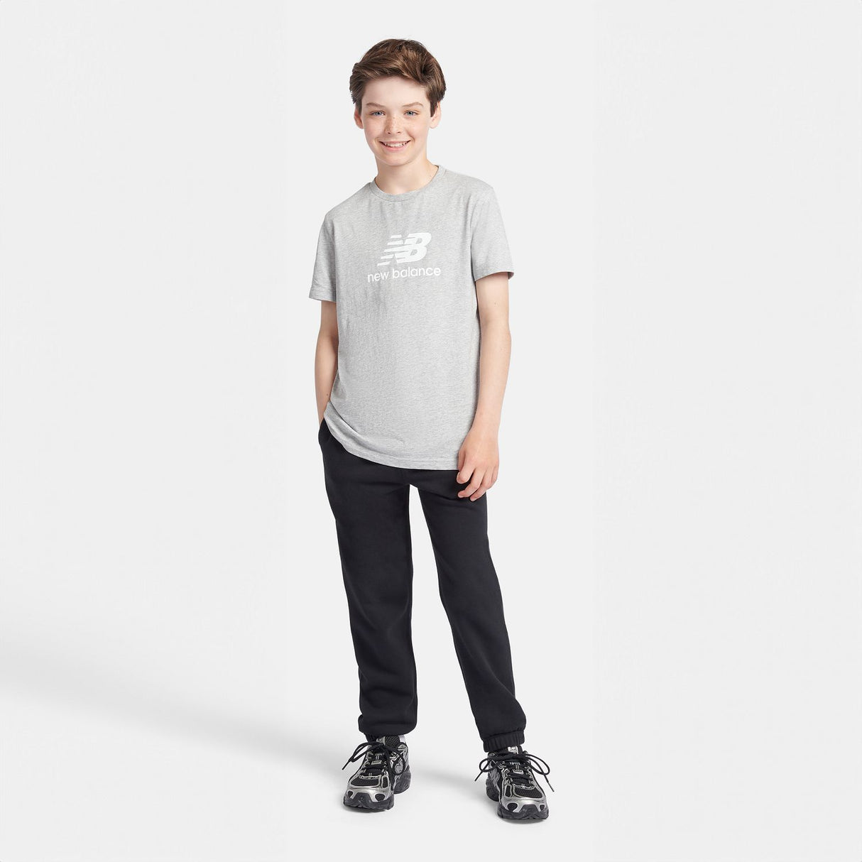 New Balance Youth Jersey Stacked Logo Tee-4