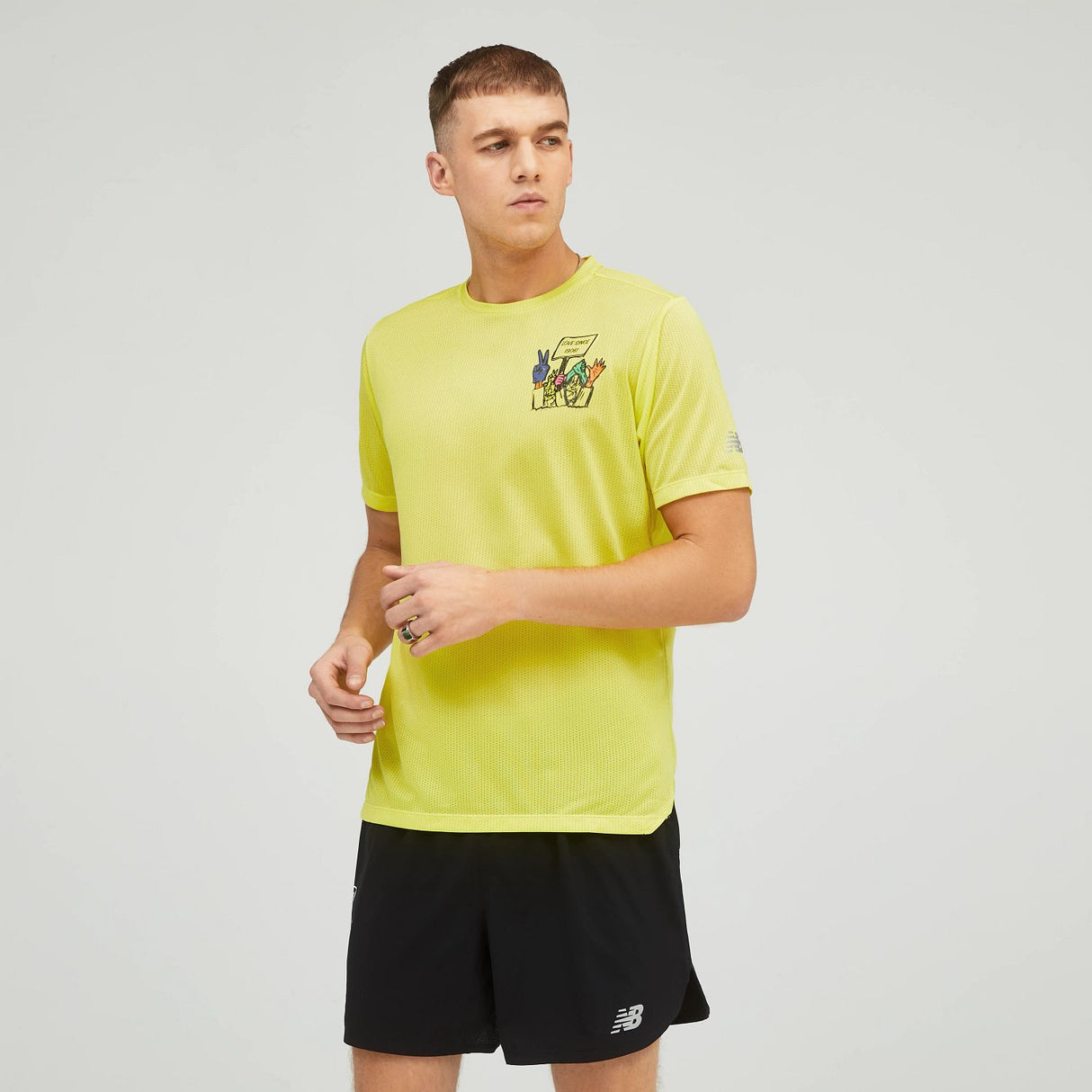 New Balance Men's Graphic Impact Run Short Sleeve-1