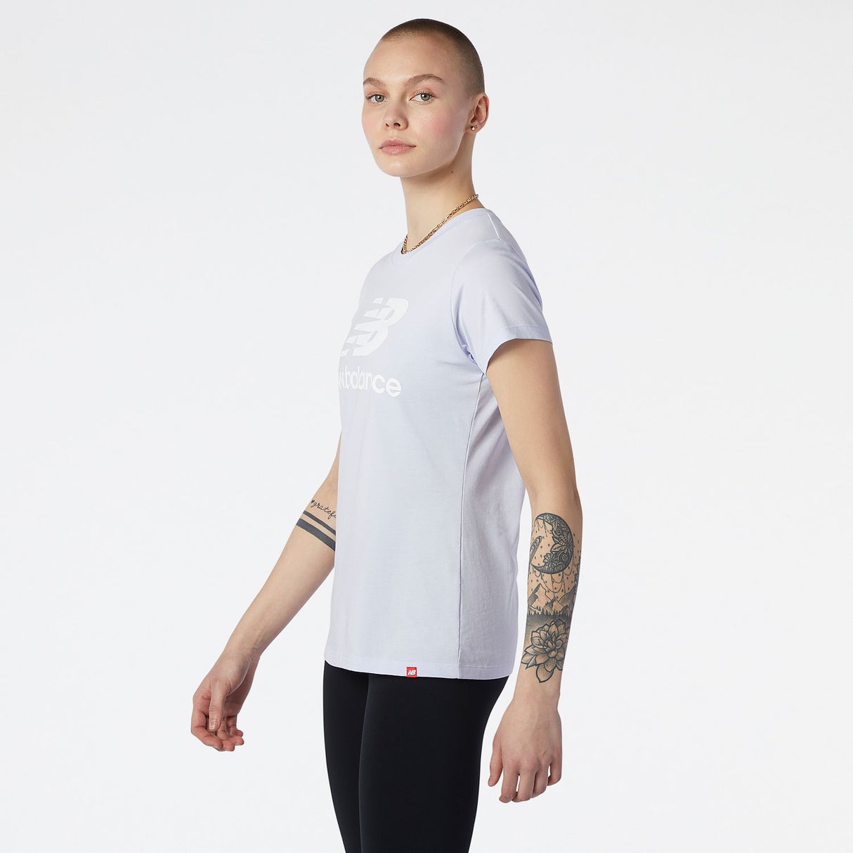New Balance Women's Essentials Stacked Logo Tee-2