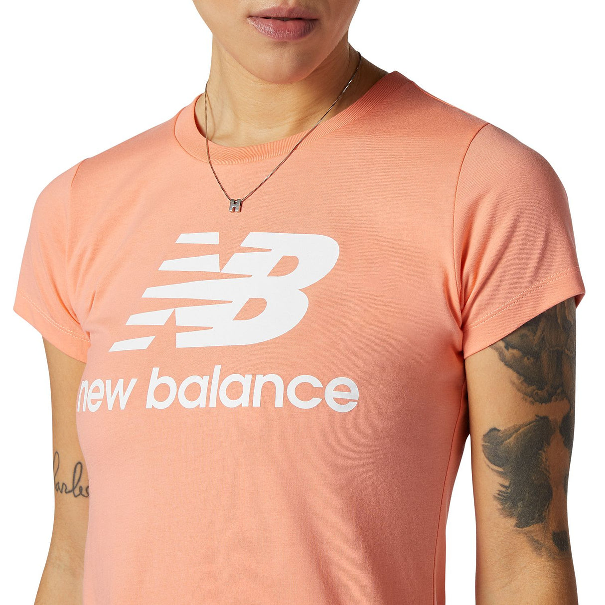New Balance Women's Essentials Stacked Logo Tee-4