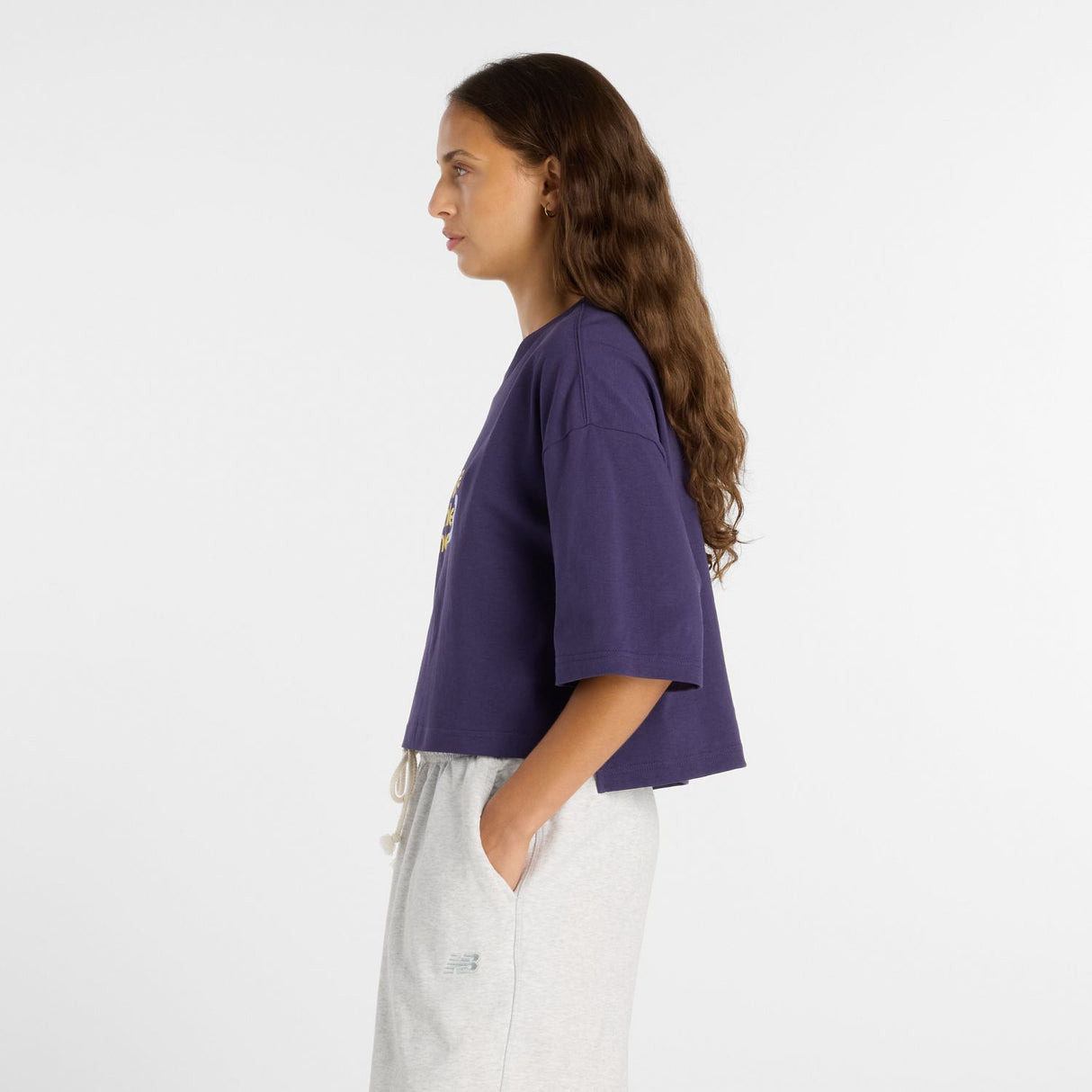 New Balance Women's Athletics Premium Chest Logo Cropped T-Shirt-3