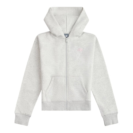 New Balance Youth Brush Back Small Logo Full Zip Hoodie-1