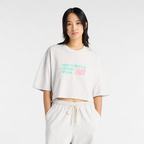 New Balance Women's Athletics Premium Chest Logo Cropped T-Shirt-2