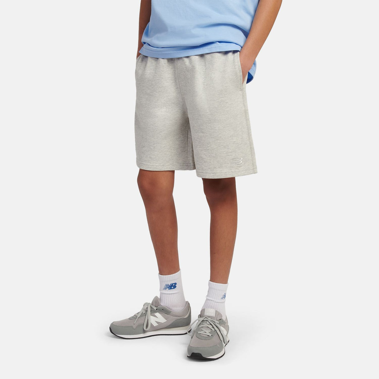New Balance Youth French Terry Small Logo Short-5