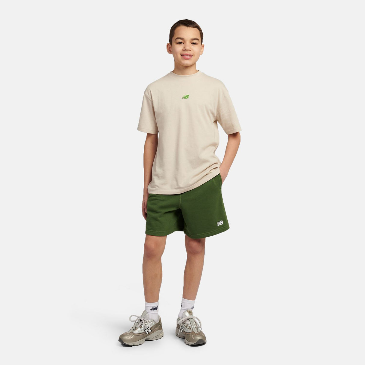 New Balance Youth French Terry Small Logo Short-4