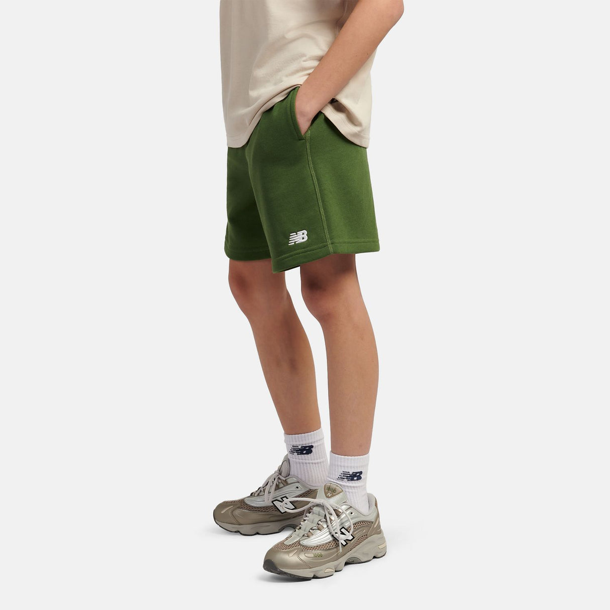 New Balance Youth French Terry Small Logo Short-6