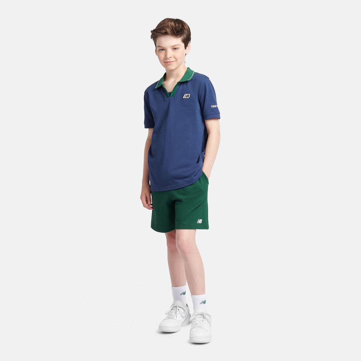 New Balance Youth French Terry Small Logo Short-4