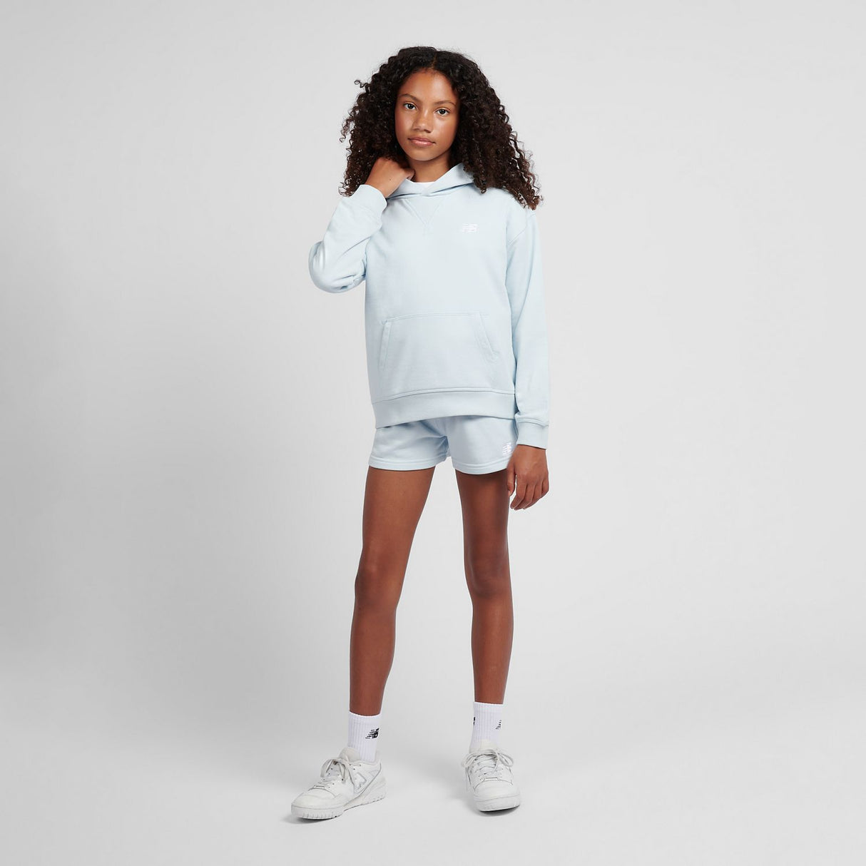 New Balance Youth Girl's French Terry Small Logo Hoodie-4