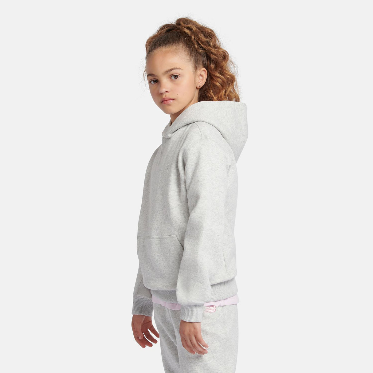 New Balance Youth Brush Back Small Logo Hoodie-6
