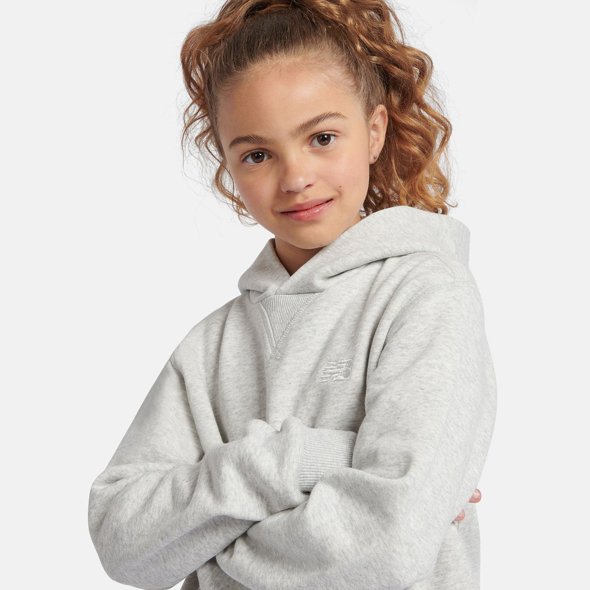 New Balance Youth Brush Back Small Logo Hoodie-8