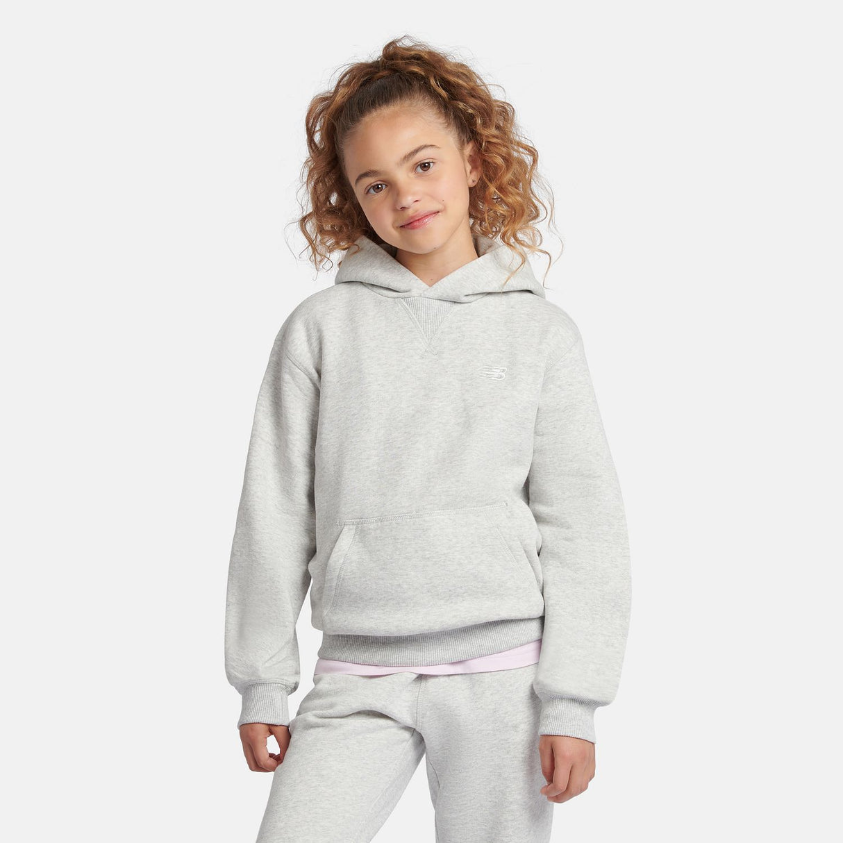 New Balance Youth Brush Back Small Logo Hoodie-9