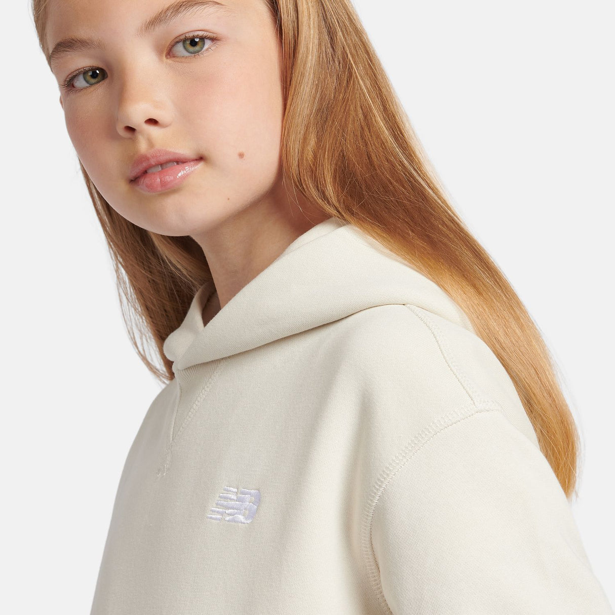 New Balance Youth Brush Back Small Logo Hoodie-7