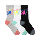 New Balance Youth Active Graphic Crew Socks 3 Pack-3